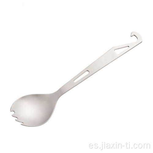 Cuchara de mango largo de titanio Health Camping Long Spork